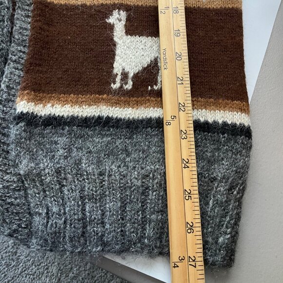VTG Medium Handmade Peru Alpaca Wool Sweater Vest Llama Snowflake Ethnic Boho - Picture 6 of 10